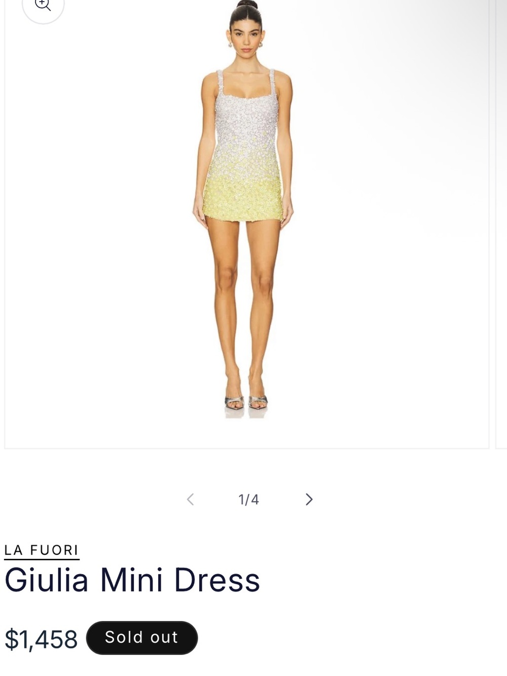 La Fuori Giulia Mini Dress - White to Yellow Ombre